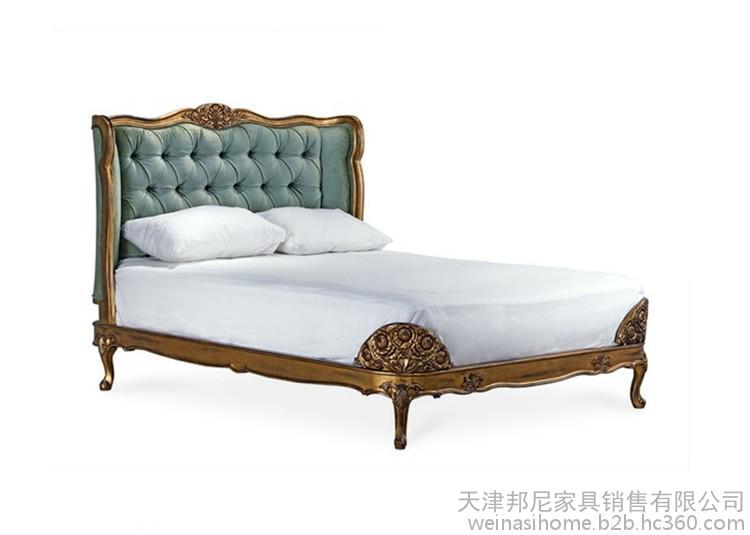 维也纳雕花软包床 美克双人床1.8米 美式实木家具定制图片_高清图_细节图-天津邦尼家具销售 -